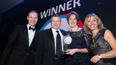 (L-R) Presenter Matthew Farrow, executive director,Environmental Industries Commission, Forster Communications’ Peter Gilheany and Amanda Powell- Smith and compere Michaela Strachan